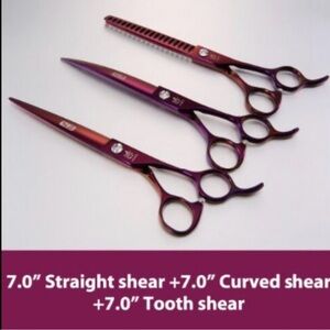 Premium Dog Grooming Shear Set - Metallic Purple
